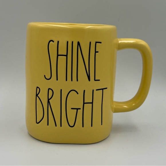 Rae Dunn Yellow "SHINE BRIGHT" 16oz Mug by Magenta #19106 - Picture 1 of 9